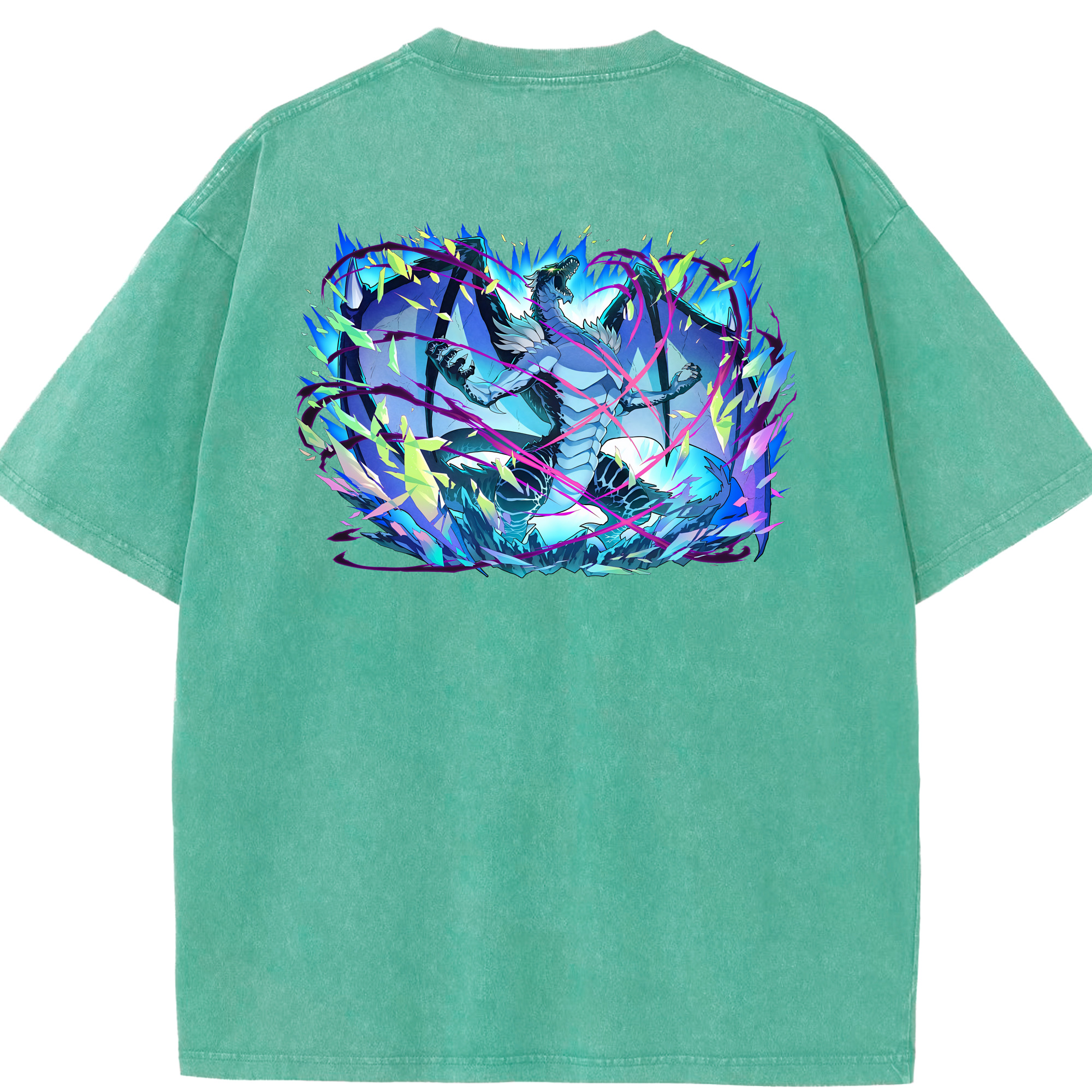 （画像用） 転スラ Regarding Reincarnated to Slime 綿100% ヴィンテージ風 半袖Tシャツ（背面プリント）
